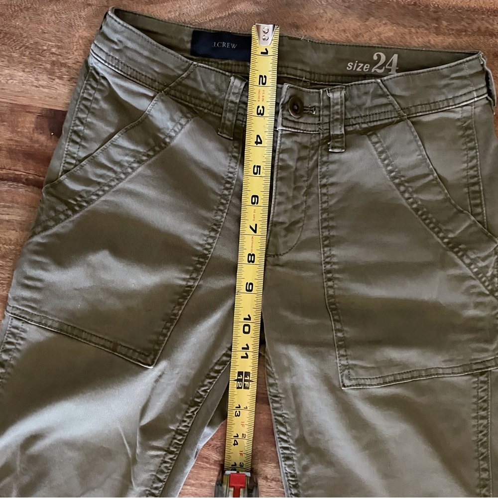 J. Crew Woman’s Olive Green Jeans, Waist Size 24 (Size 2) - Picture 6 of 7